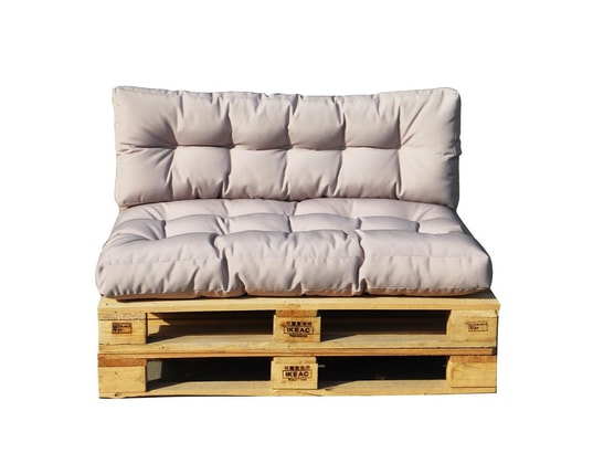 RED DECO - Set 2 coussins palette d'extérieur riou taupe 120 x 80 x 1...