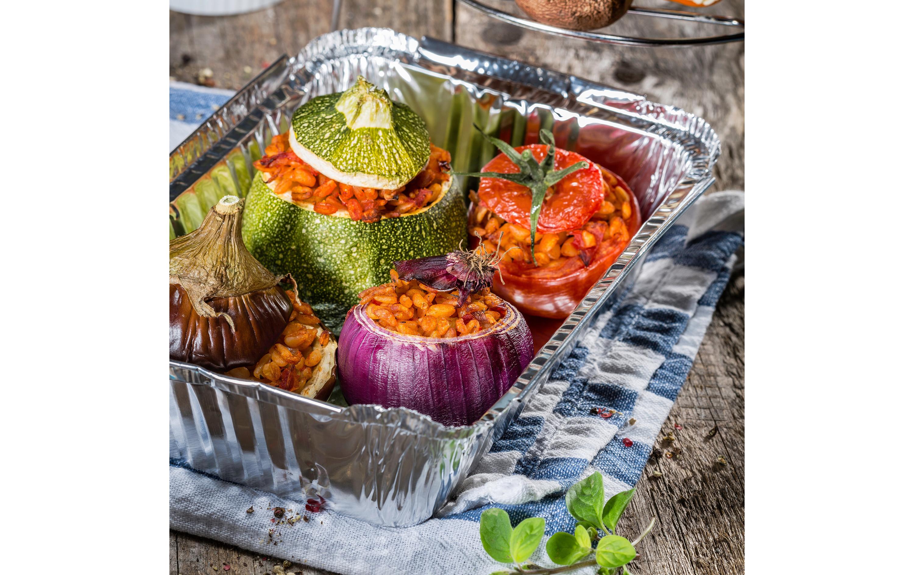Grillschale mit Deckel 100 StückAluschalen mit Deckel