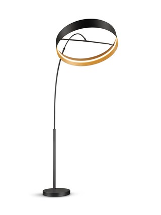 Musterring LED Bogenlampe MR LOOP schwarz-goldfarbig