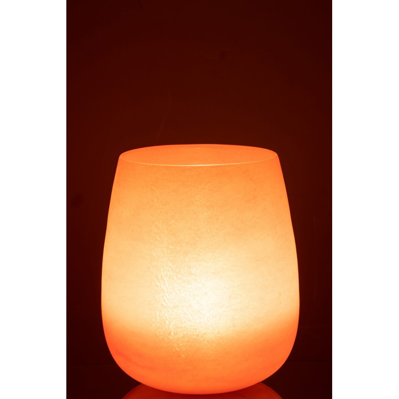 Photophore en verre rouge 23x23x27 cm