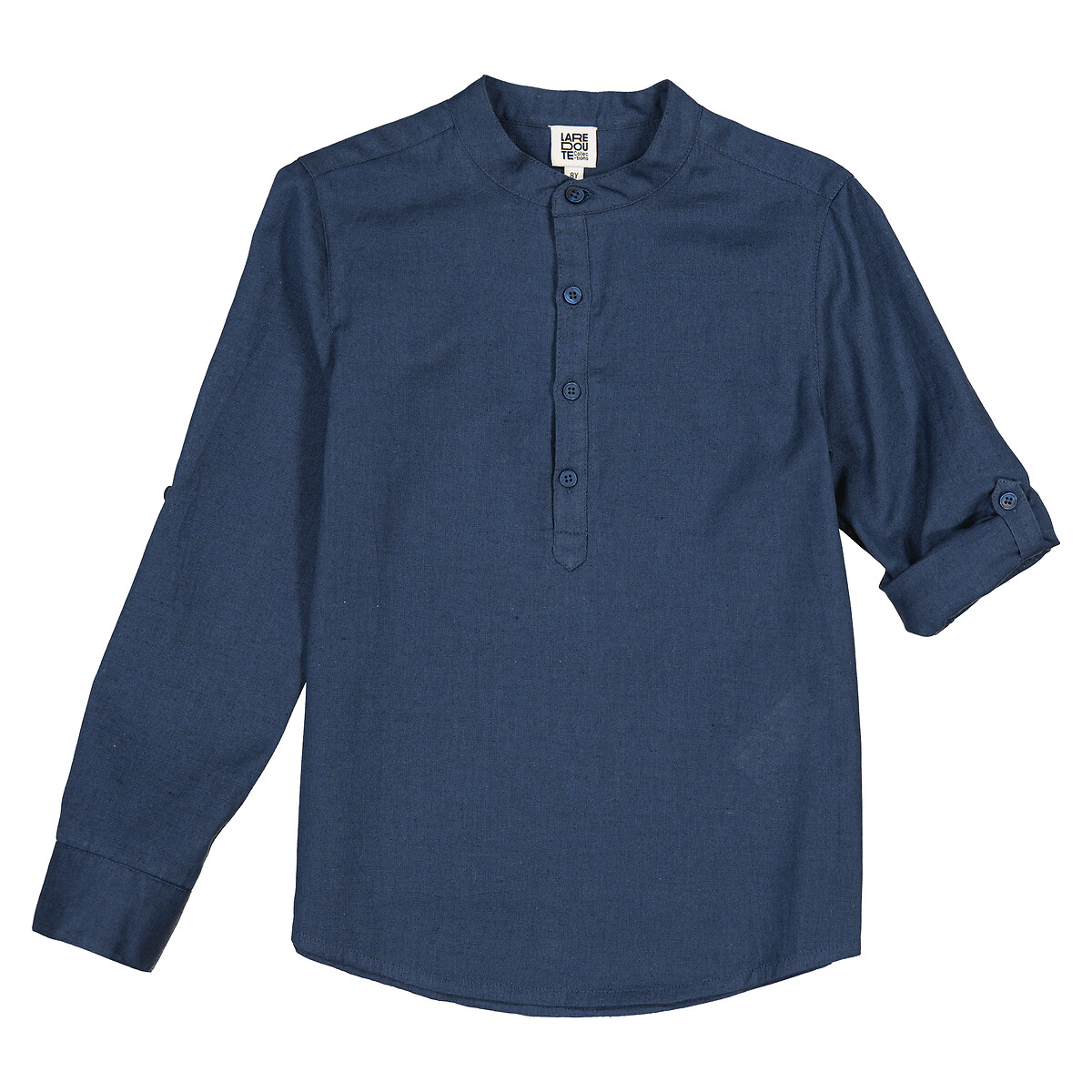 COLEÇÃO LA REDOUTE<br>Camisa com gola atum em algodão e linho