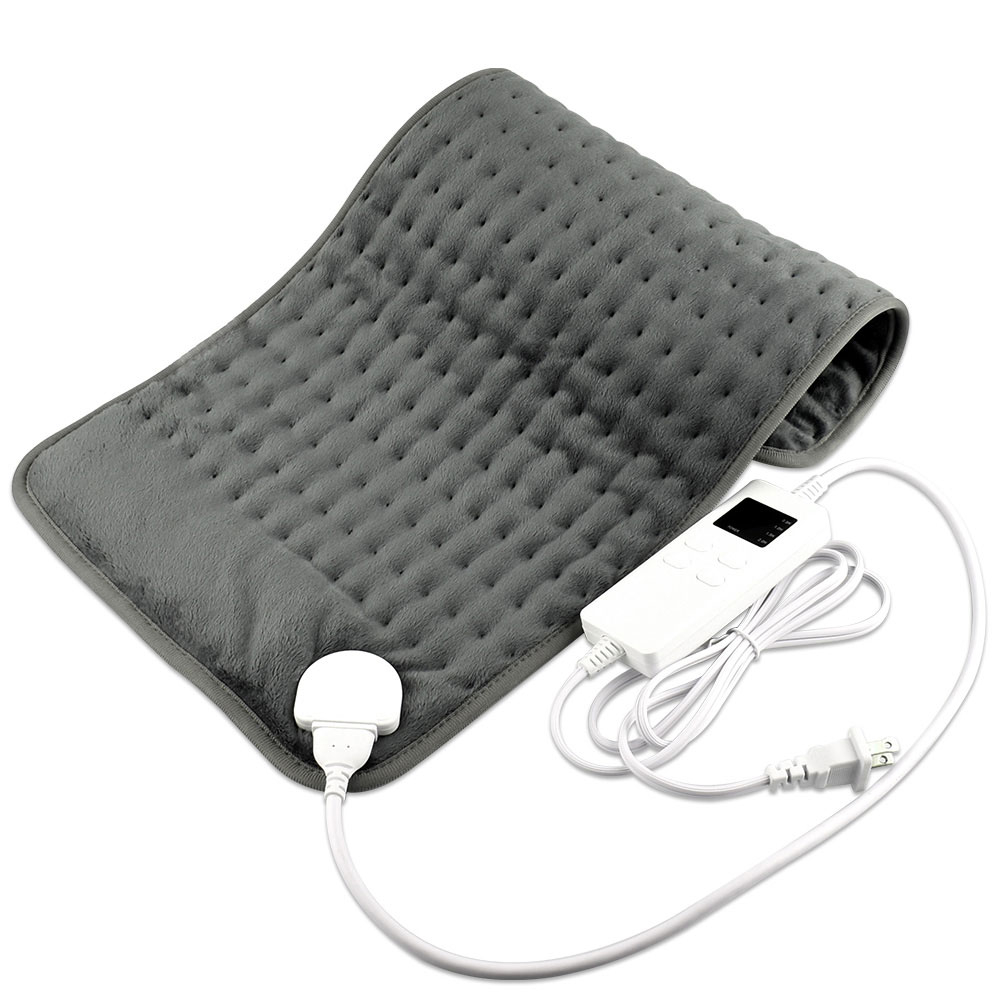 (30x60cm) Heizkissen Elektrische Wärmedecke mit Timer   6 Hitzestufen - Grau