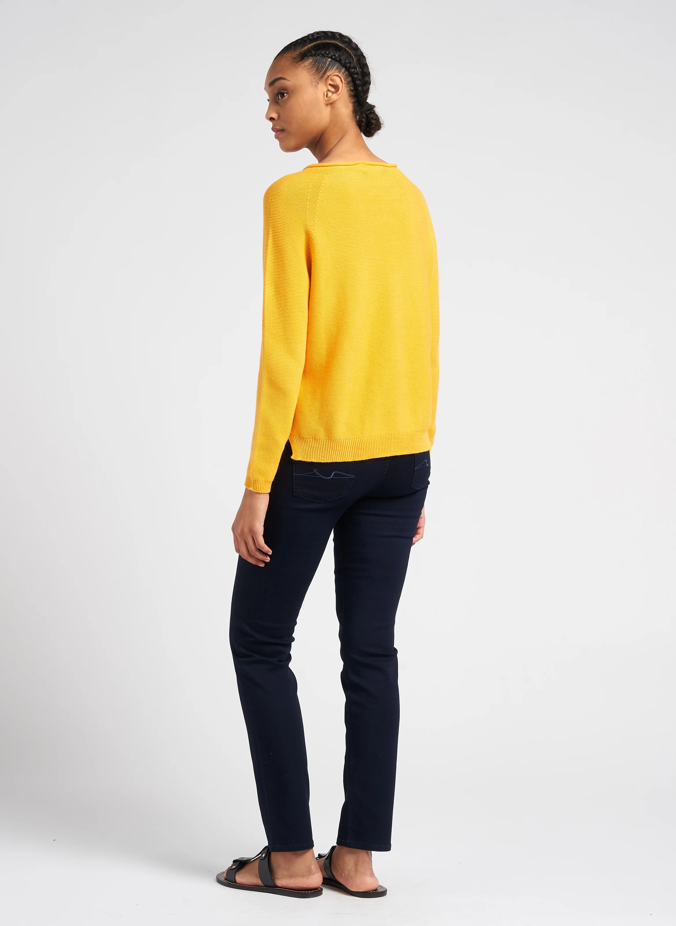 ROXANNE MAJESTY - Jean slim taille mi-haute en coton mélangé| Bleu