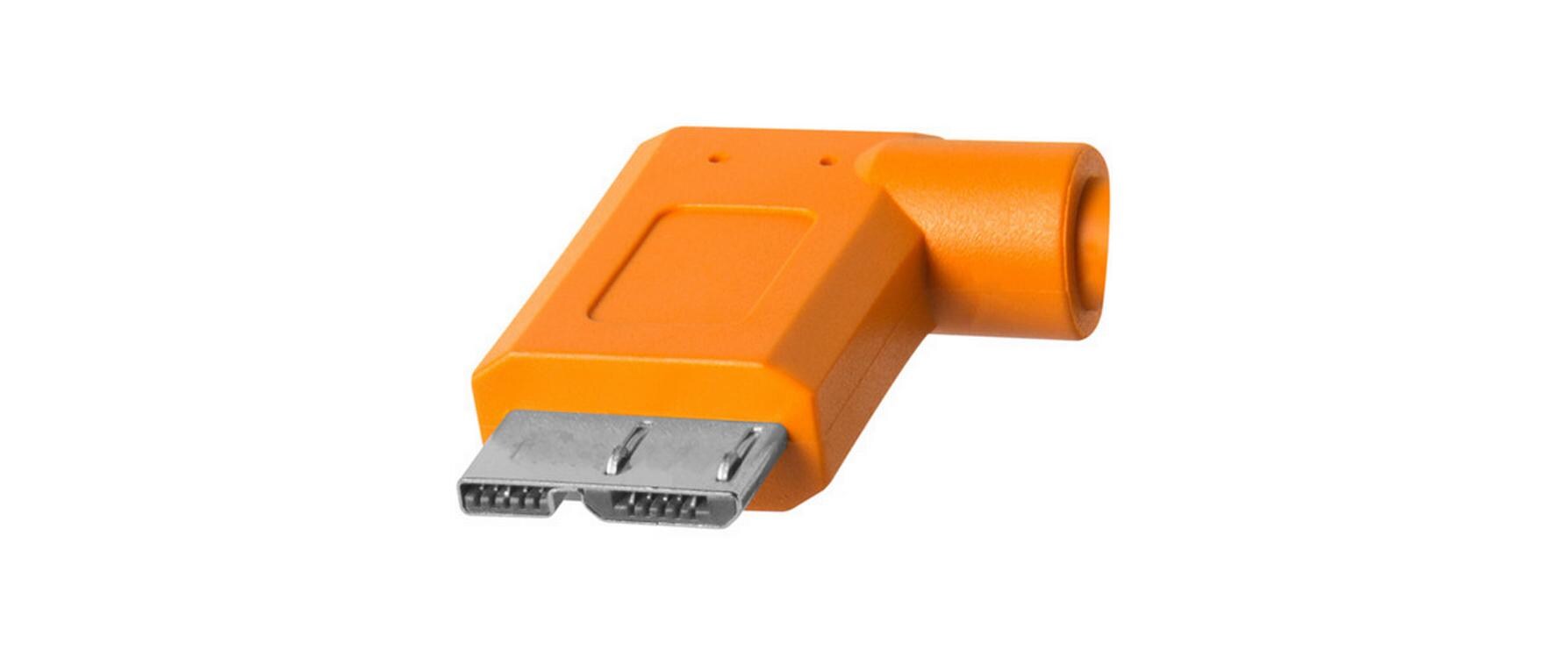 Kabel TetherPro USB 3.0 to Micro-B, 0.5m OrangeUSB 3.0 zu USB Micro-B mit rechtwinkligem Stecker