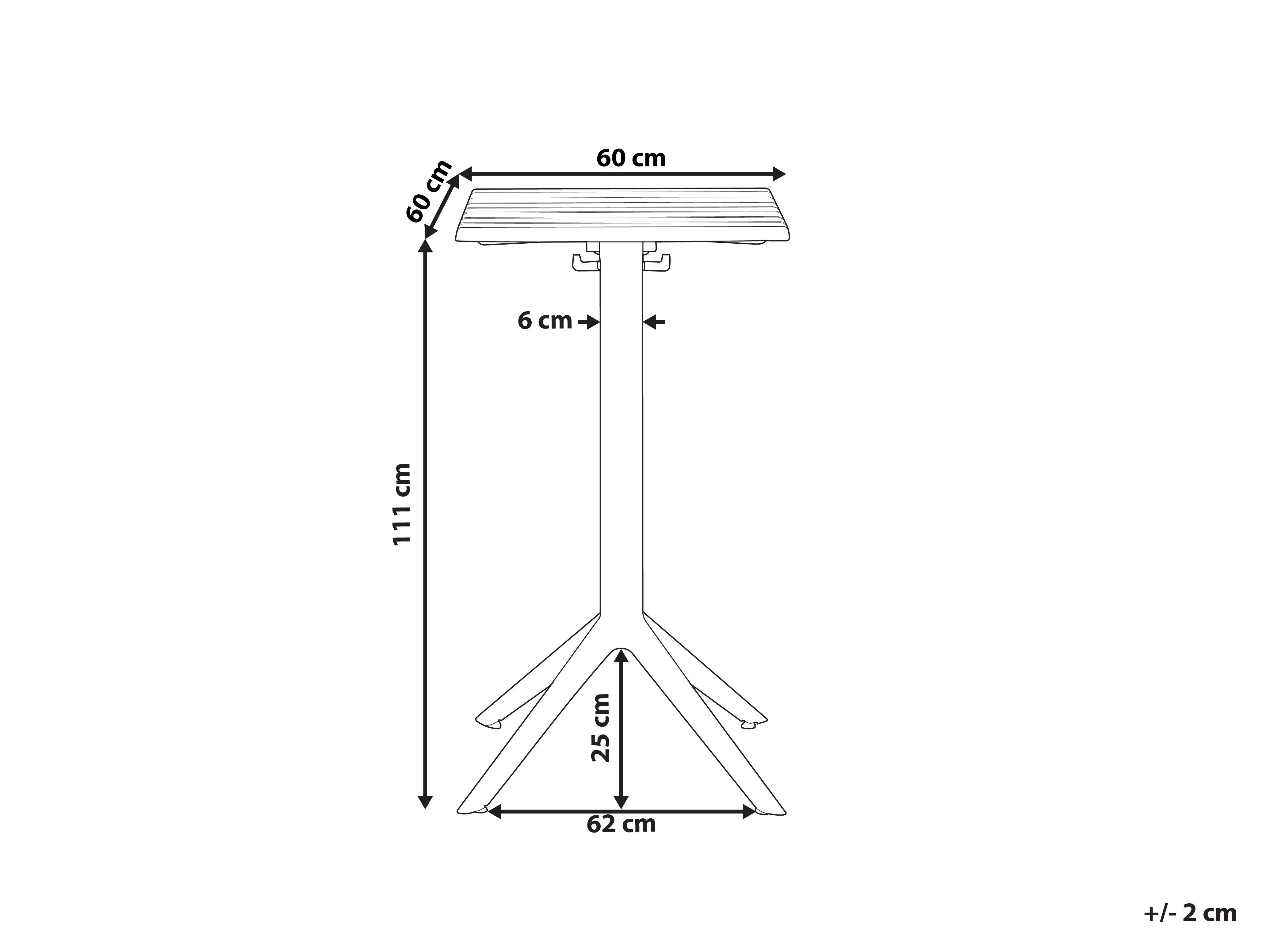 Tuin bartafel LEMNOS 60 cm 60 cm Zwart