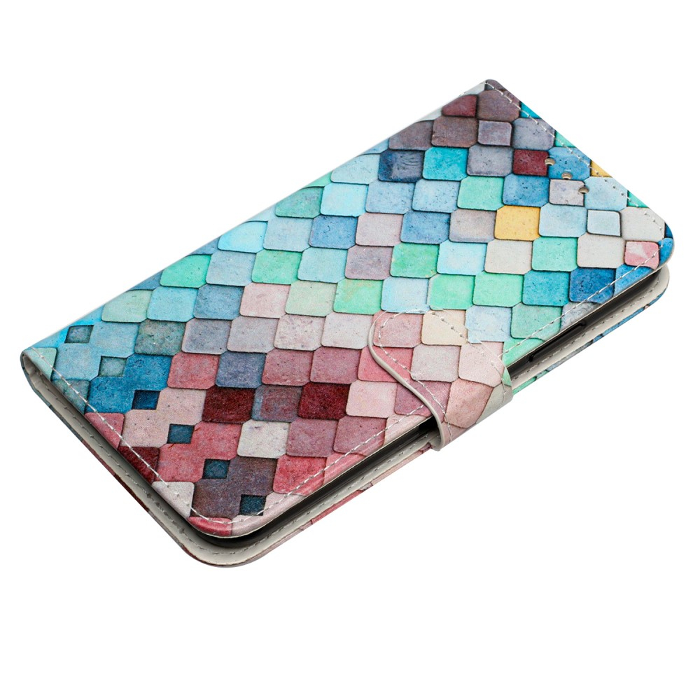 iPhone 16 Pro Max Leder Tasche Hülle mit Kartenfach Gitter