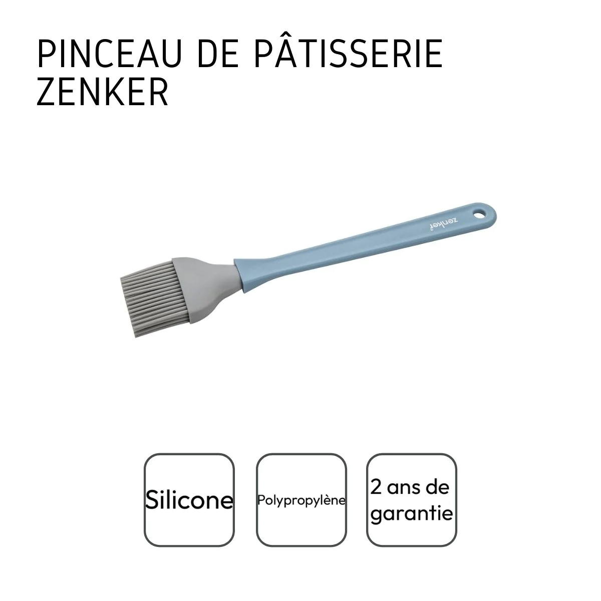 Pinceau de cuisine et de pâtisserie 25 cm en poils silicone Sweet Sens