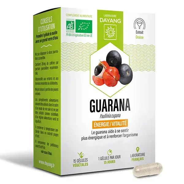 Dayang Guaraná Orgânico 15 cápsulas