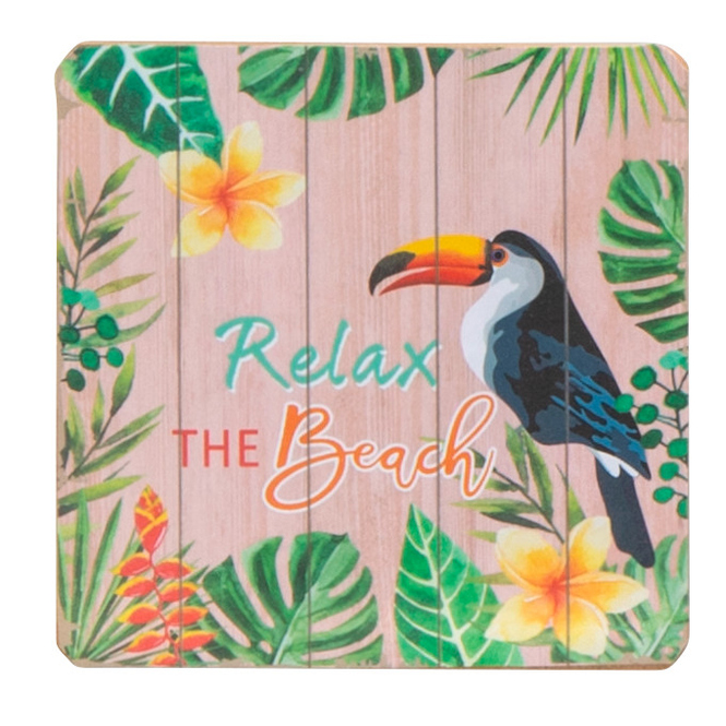 6 Untersetzer - Tropical - ca.  11 x 11 cm - 1 Set