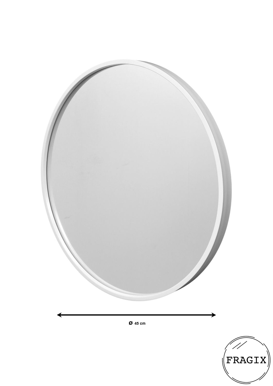 Fragix Boston wandspiegel rond - Wit - Metaal - Ã45cm