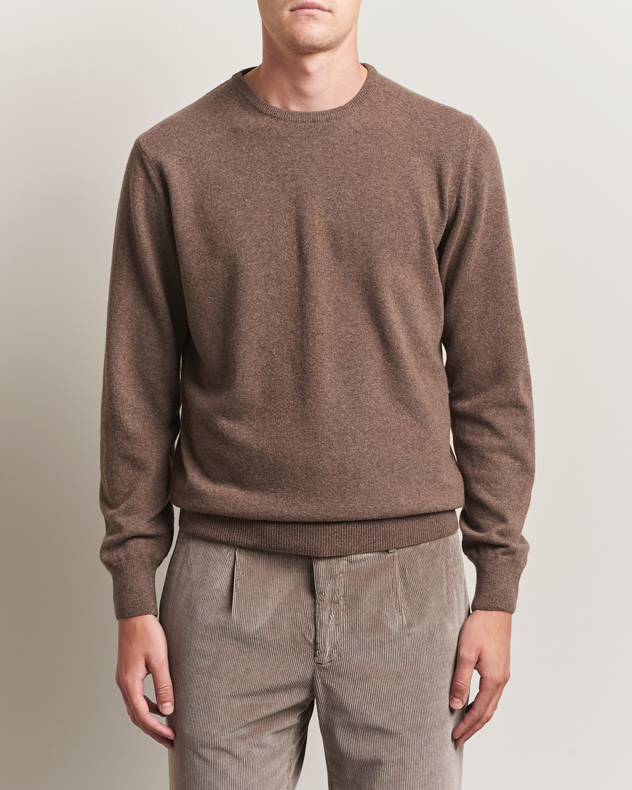Morgano Wool/Cashmere Crewneck Brown