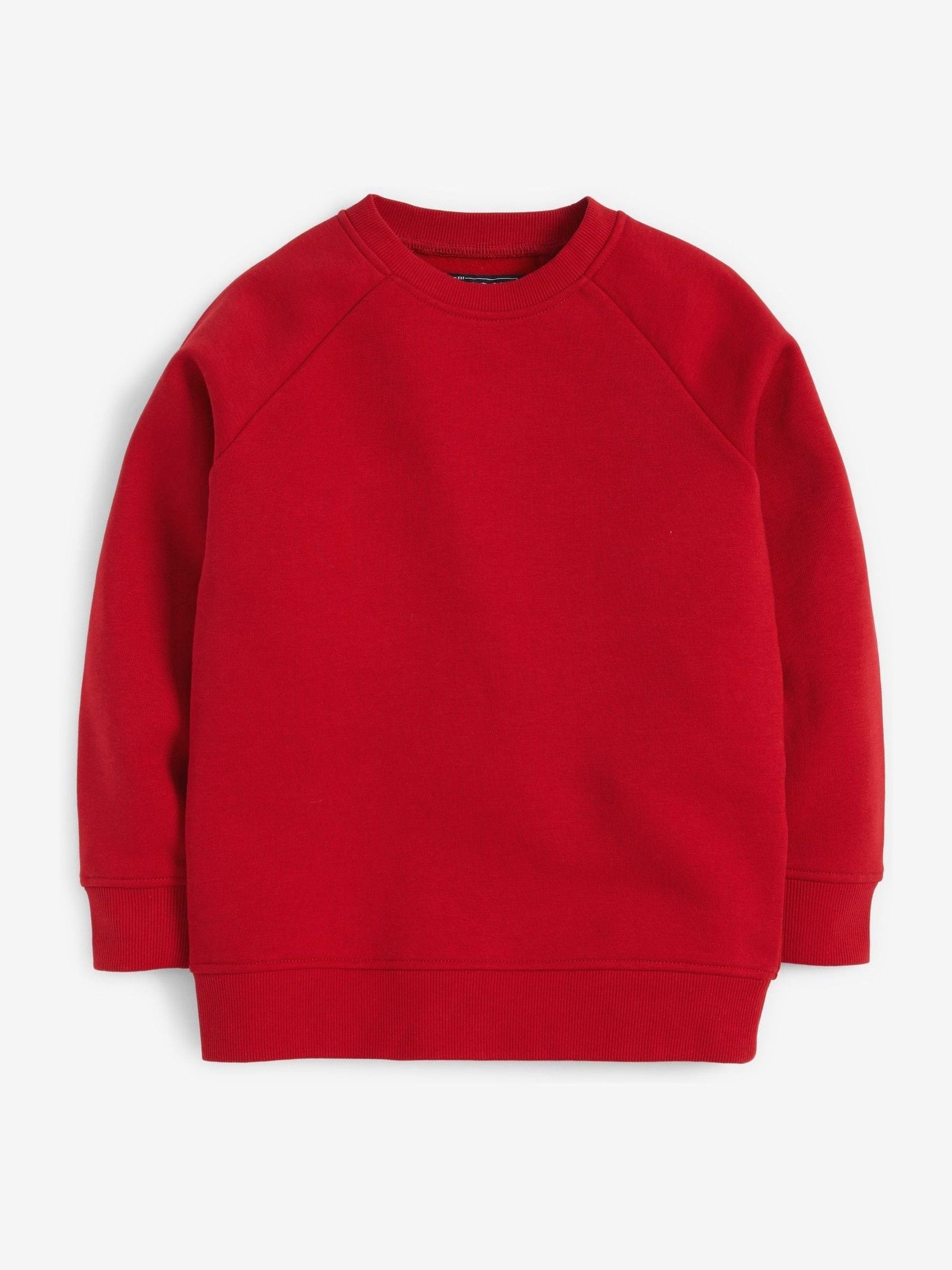 Rood - Schoolsweater met ronde hals (3-16jr)