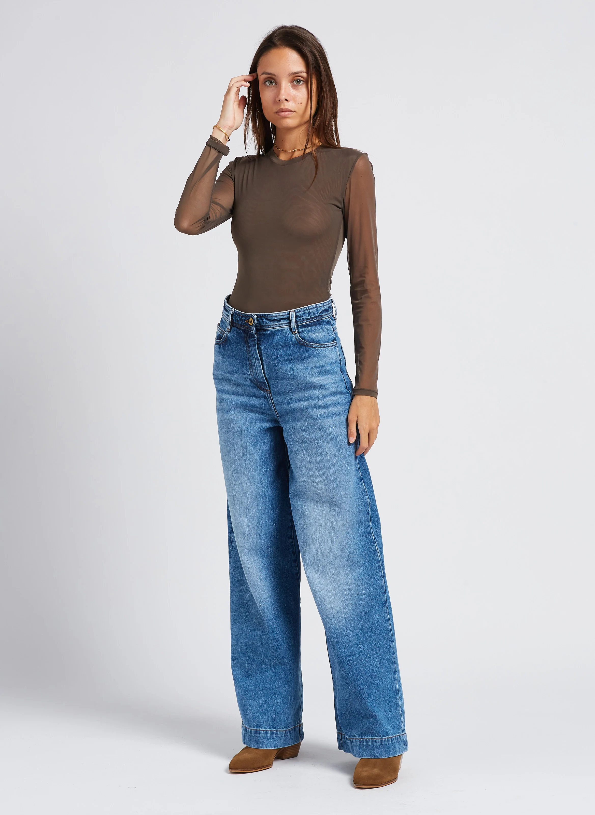BELLA - Body col rond| Marron