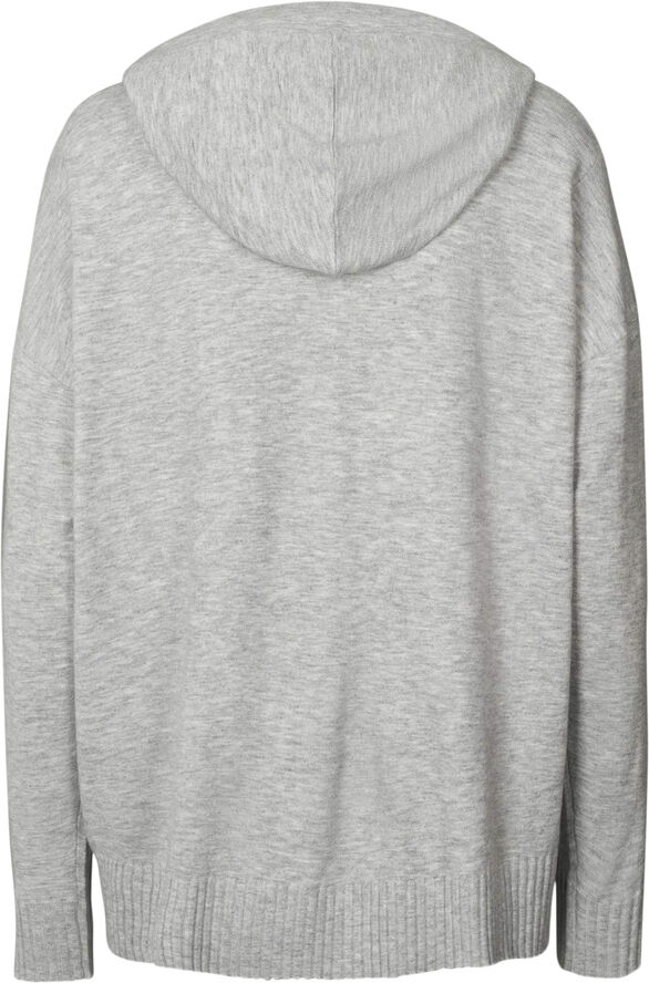 Rabens Saloner Knit lounge over size hoodie - Hele Grey melange
