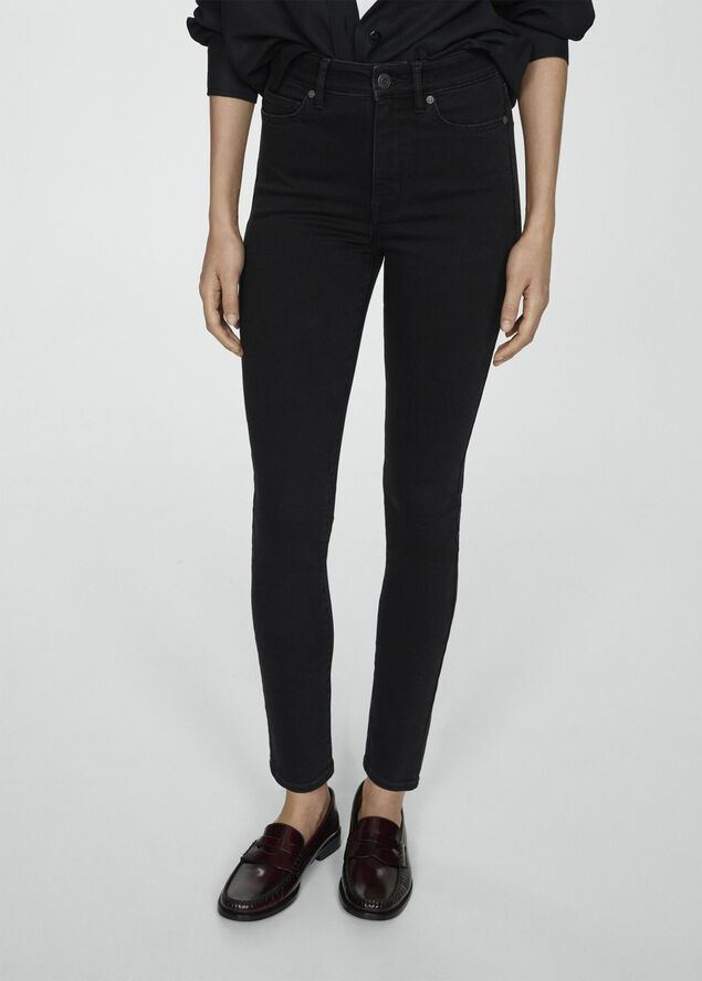 MANGO Carla skinny high-rise jeans Open grey