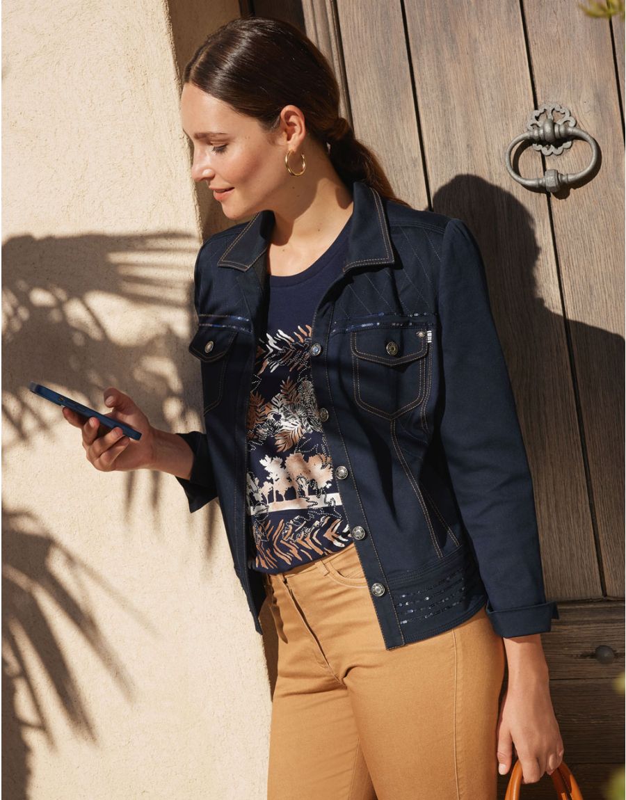 T-shirt bleu imprimé