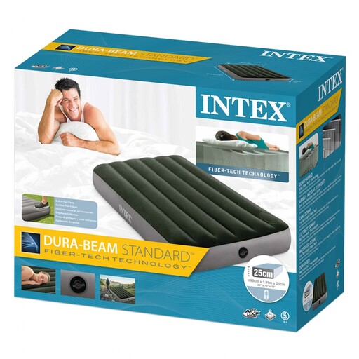 Colchão inflável de solteiro Intex Fiber-tech Downy com bomba de pé