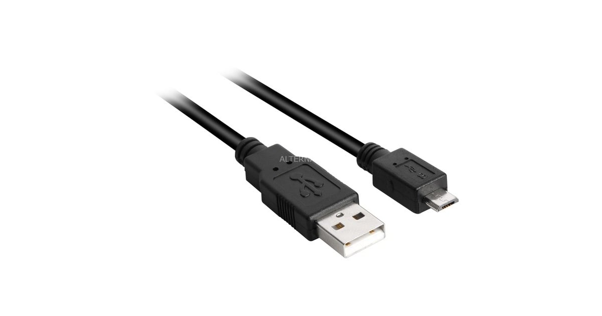 SharkoonUSB-A 2.0 > Micro USB-B kabel  (Zwart, 2 meter)