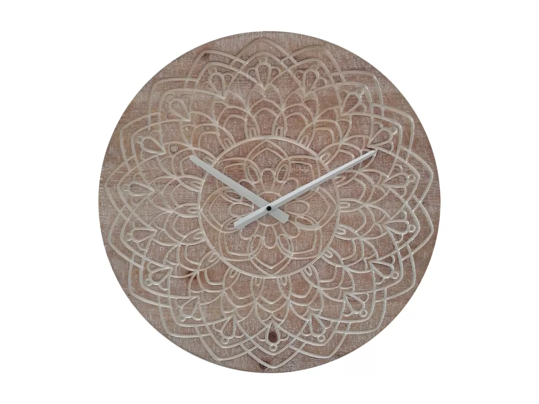 Horloge Décorative Marron Blanc de Style Boho
