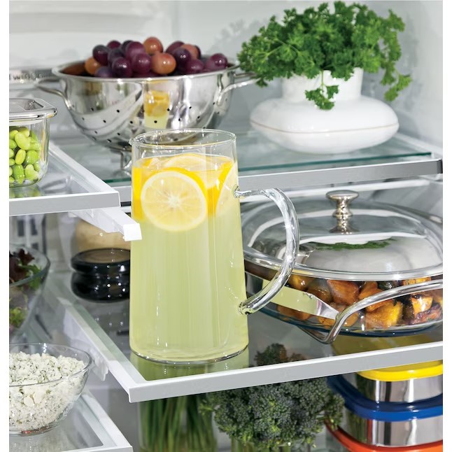 Refrigerador GE de 27 pés cúbicos com portas francesas e máquina de gelo (aço inoxidável resistente a impressões digitais) ENERGY STAR