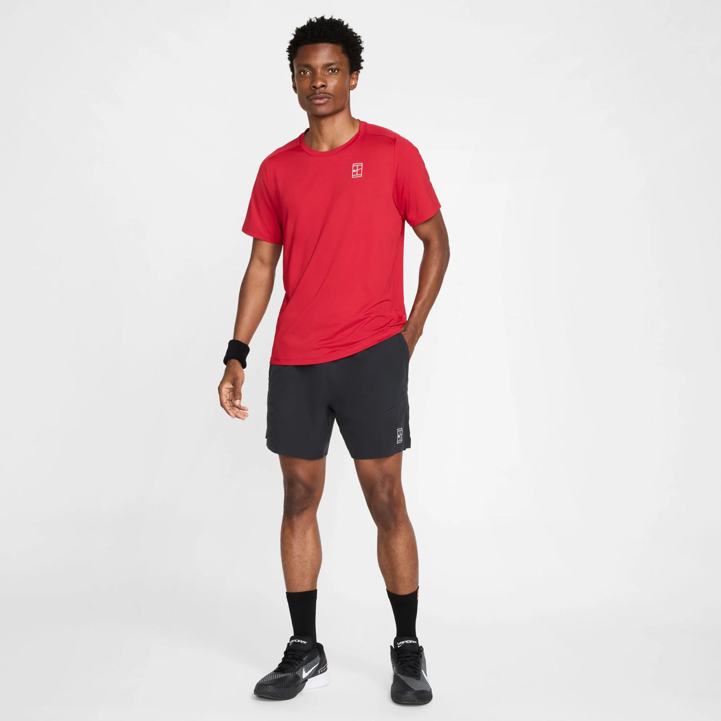 Nike Court Dri-Fit Advantage 6in Shorts Hommes - Noir , Blanc