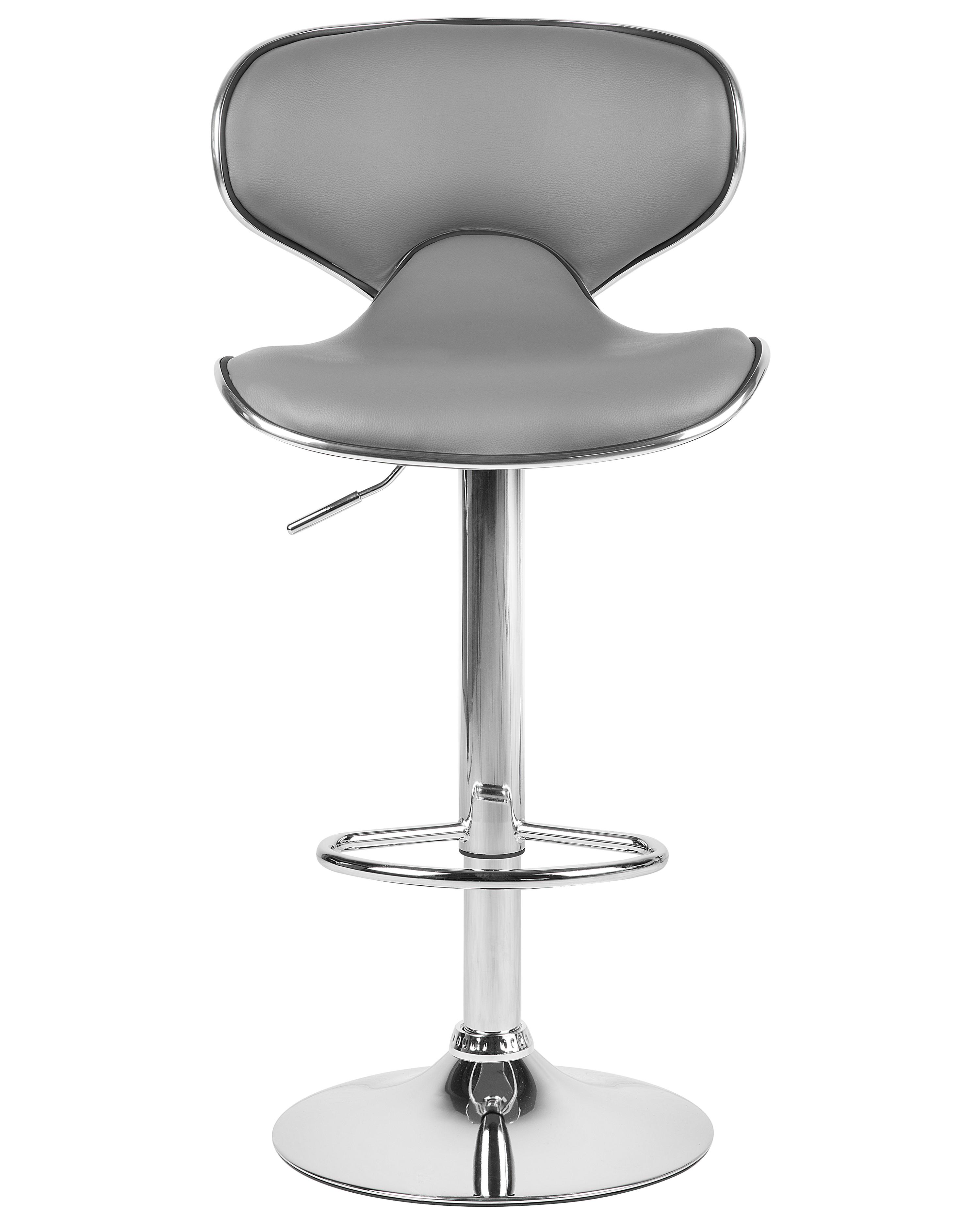 Set van 2 barstoelen CONWAY Kunstleer draaibaar Grijs