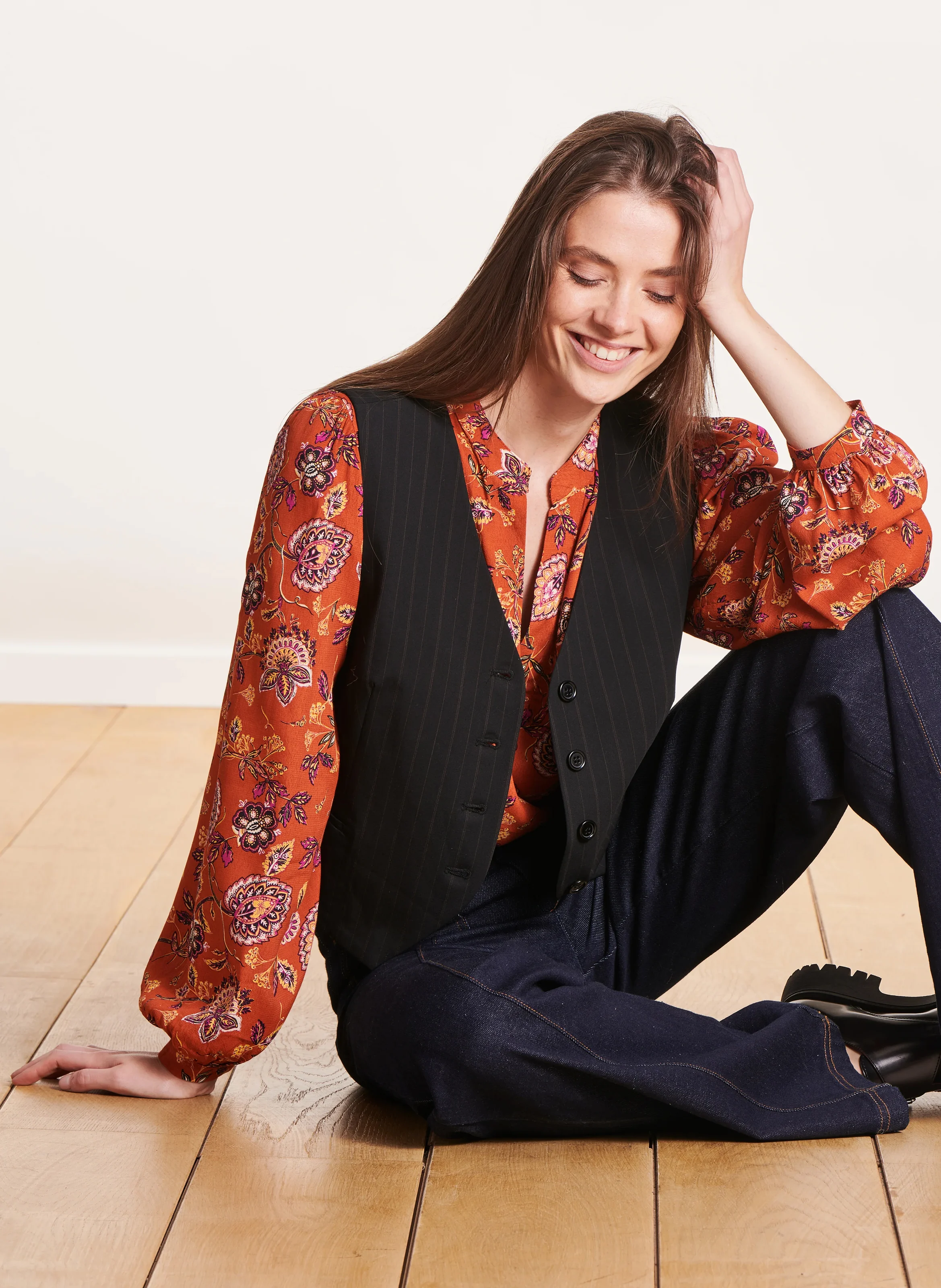 Gilet de costume rayé| Multicolore
