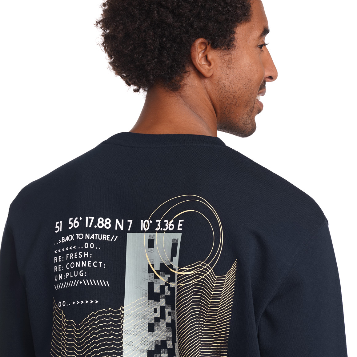 VanVaan Denim Herren Sweatshirt mit Backprint dunkelblau