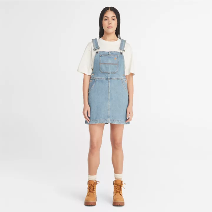 Salopette en denim avec technologie Refibra pour femme en bleu