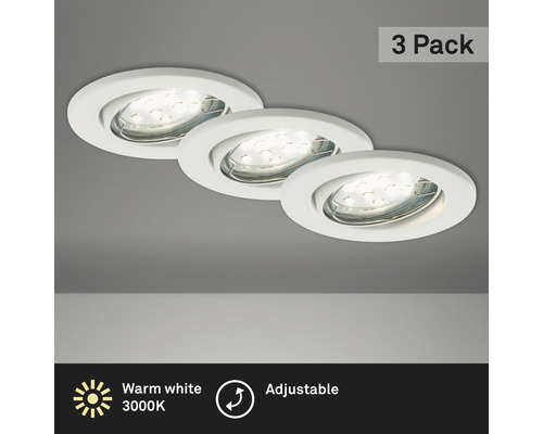 LED inbouwspots set IP23 3-delig 3x3W 3x250 lm 3000K wit Ø 8,6/6,8 cm 230V