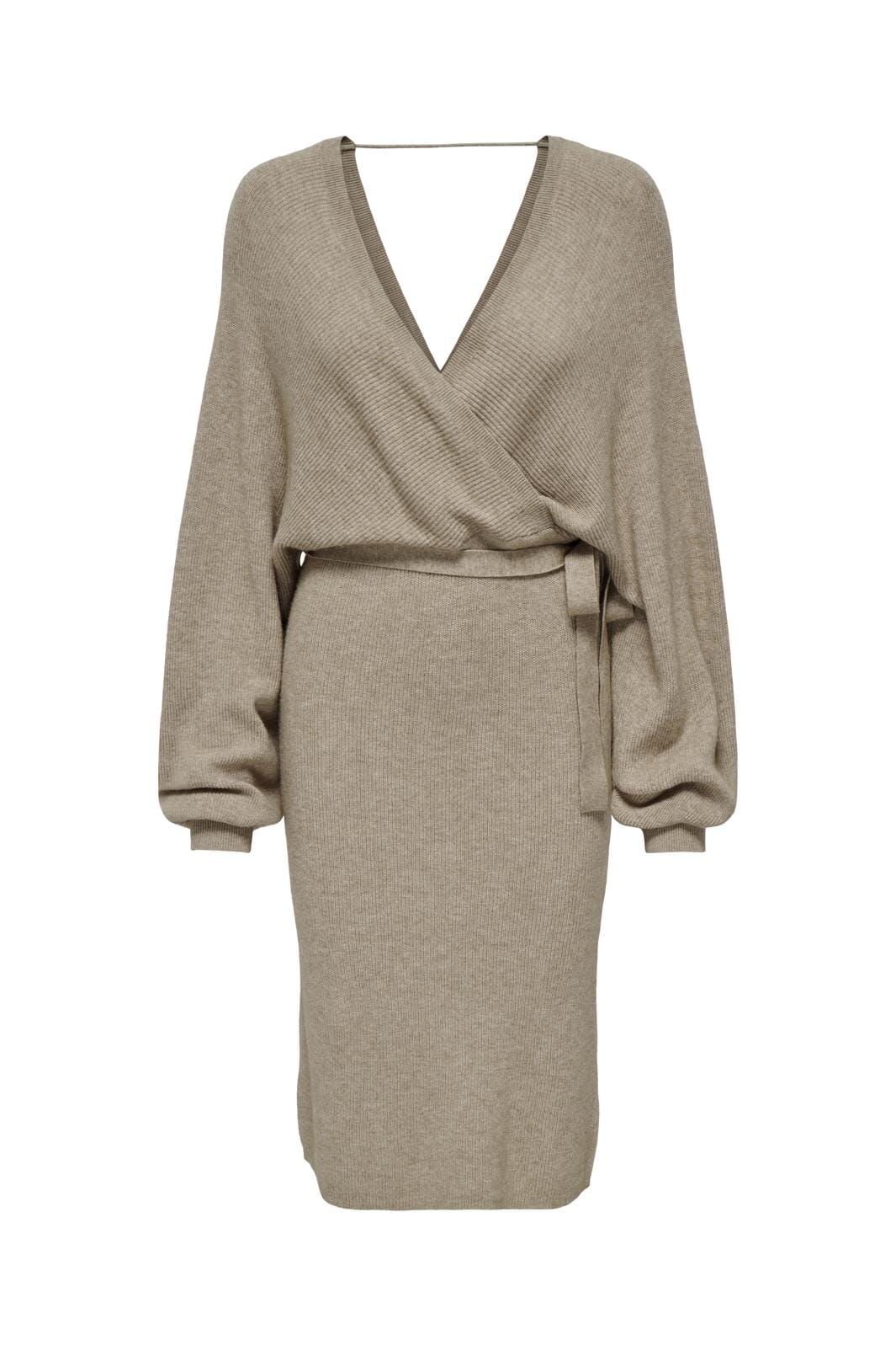 Only Onlibi Ls Rib V-Neck Dress Cc Knt