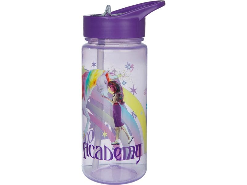 Scooli Trinkflasche Unicorn Academy 500 ml, Lila/Transparen Trinkgefäss für Kinder