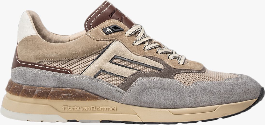 beige floris van bommel lage sneakers sfm-10153 de runner