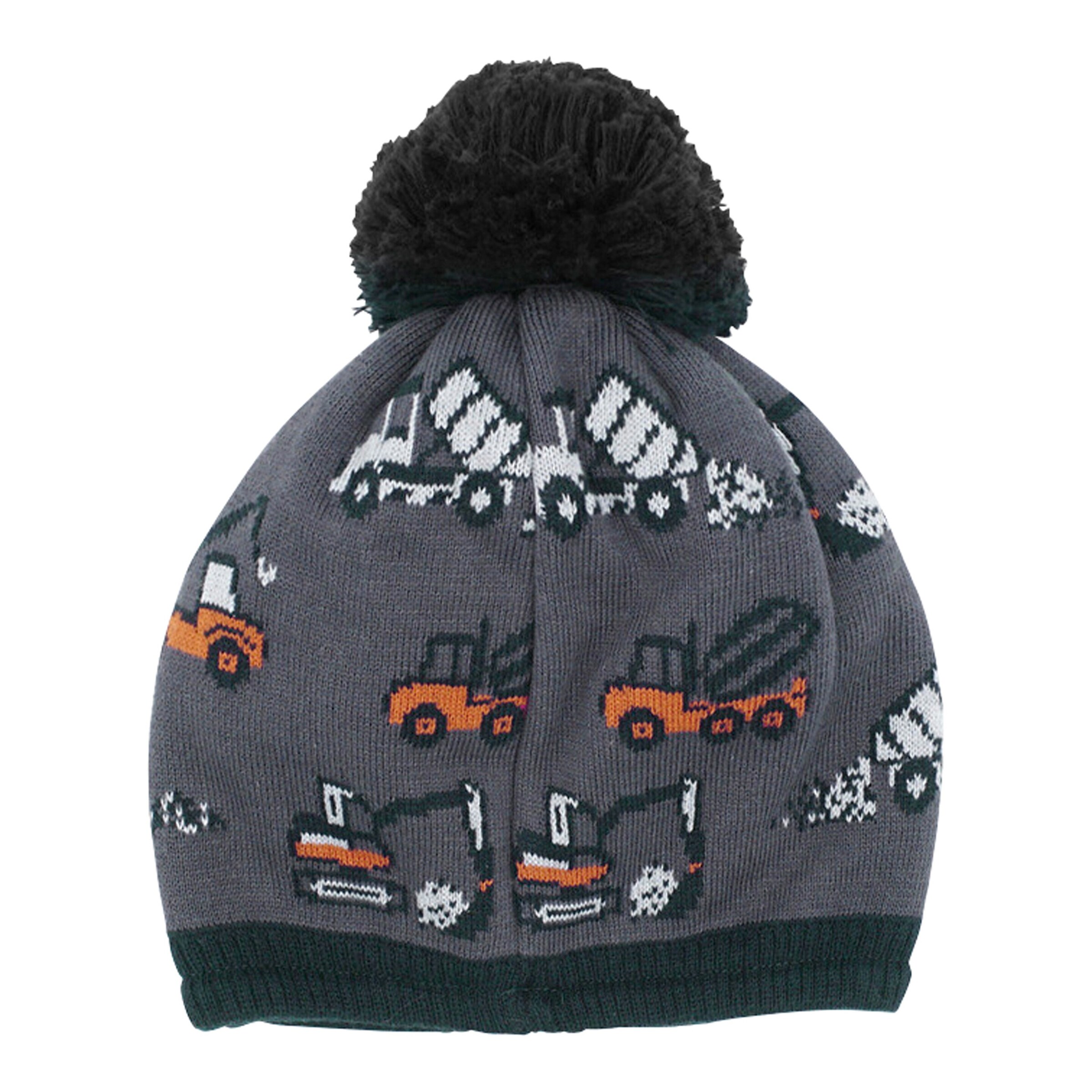 maximo Strickmütze mit Bommel Fahrzeuge blau/orange