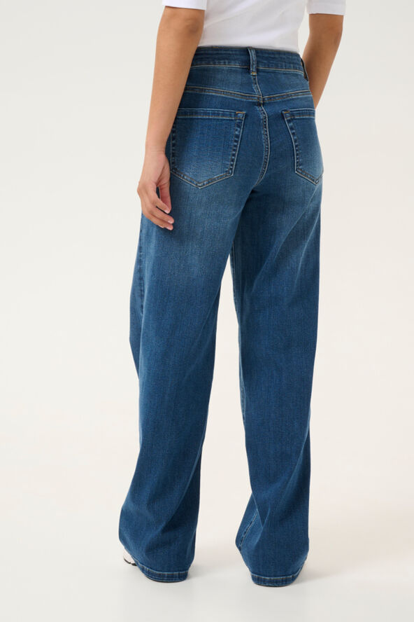 Kaffe KAkarla HW Flared Jeans Medium blue washed denim