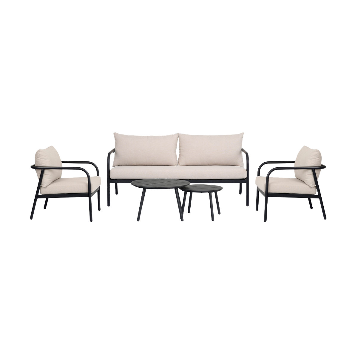 Tuin loungeset Manu 5-delig met zitkussens Beige