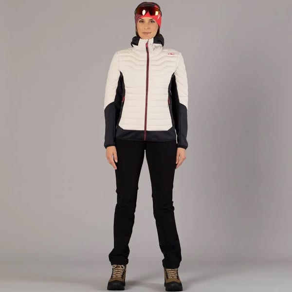 Veste de ski CMP WOMAN UNLIMITECH DOWN JACKET FIX HOOD VANIGLIA
