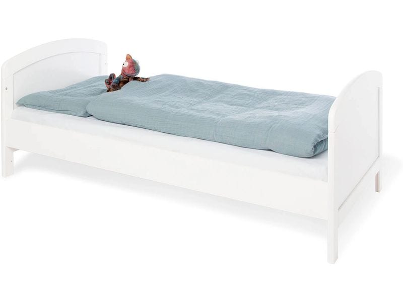 Pinolino Babybett Laura Weiss 70 x 140 cm Stabiles und umbaubares Kinderbett mit 3-fach höhenverstellbarem Lattenrost