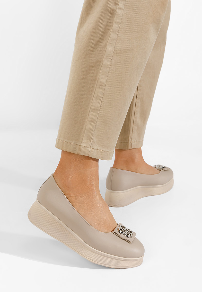 Ballerines à plateforme beige Varela