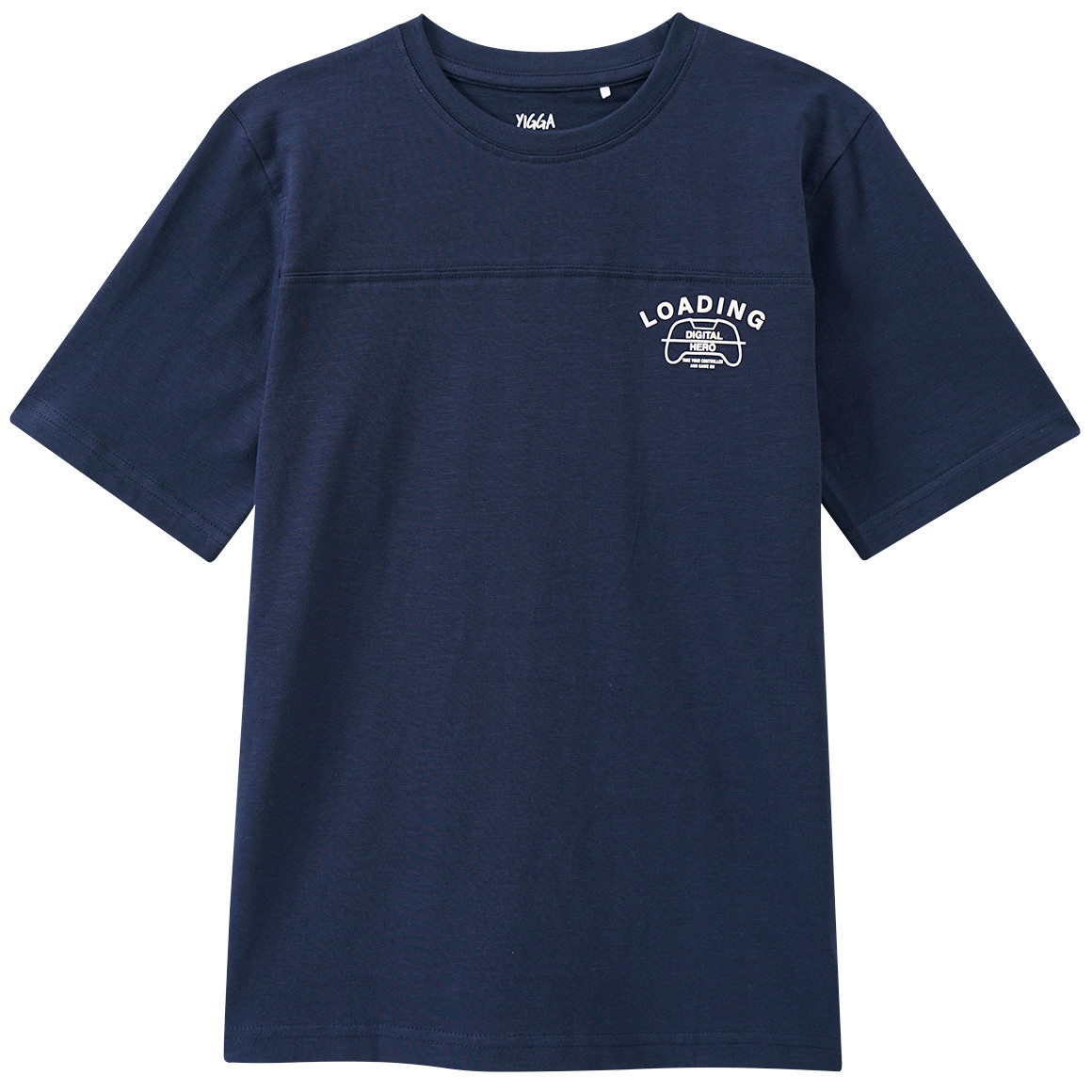 Yigga Jungen T-Shirt mit gummiertem Print dunkelblau
