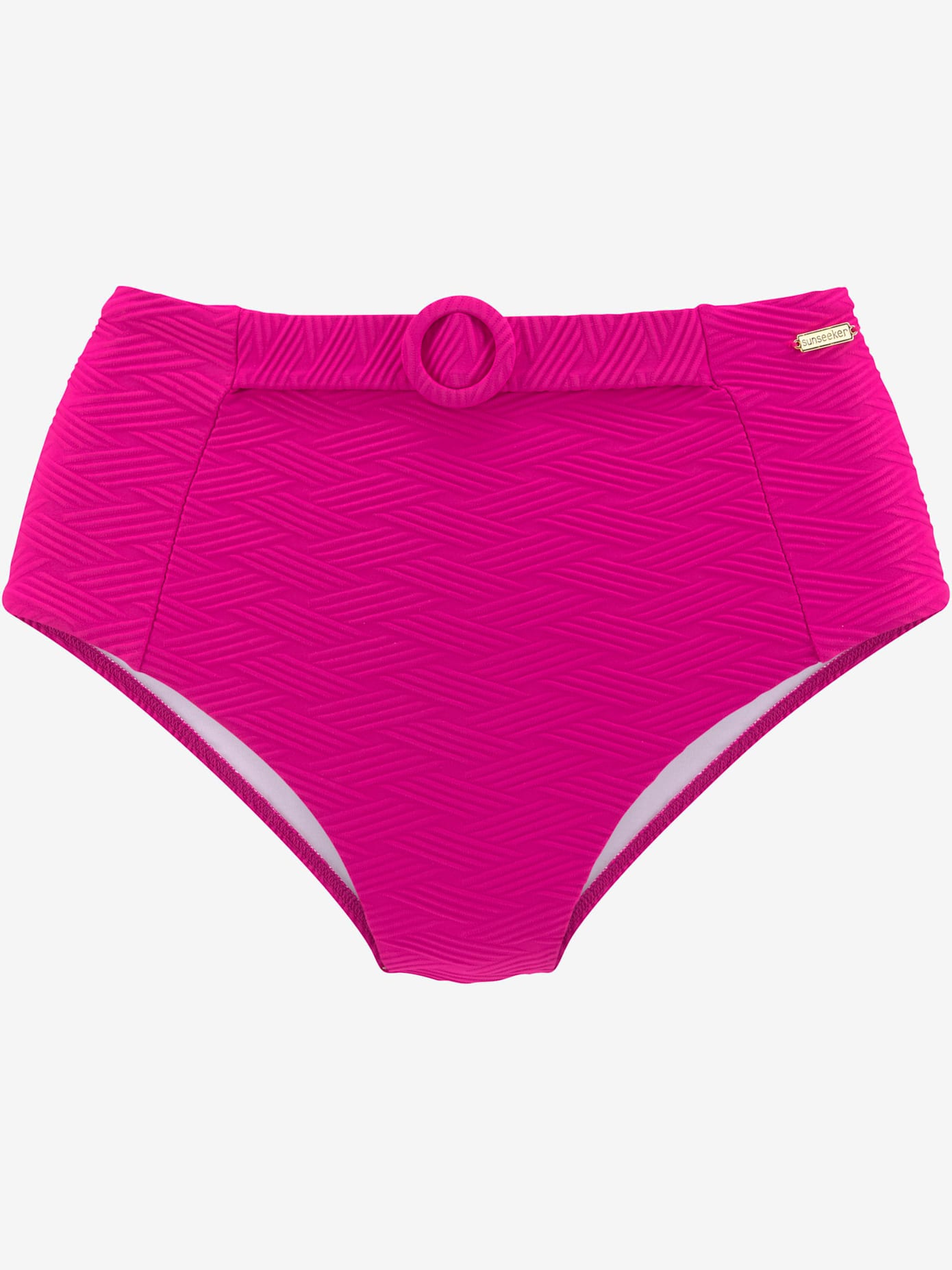 Bas de maillot de bain taille haute matière structurée aux couleurs tendances