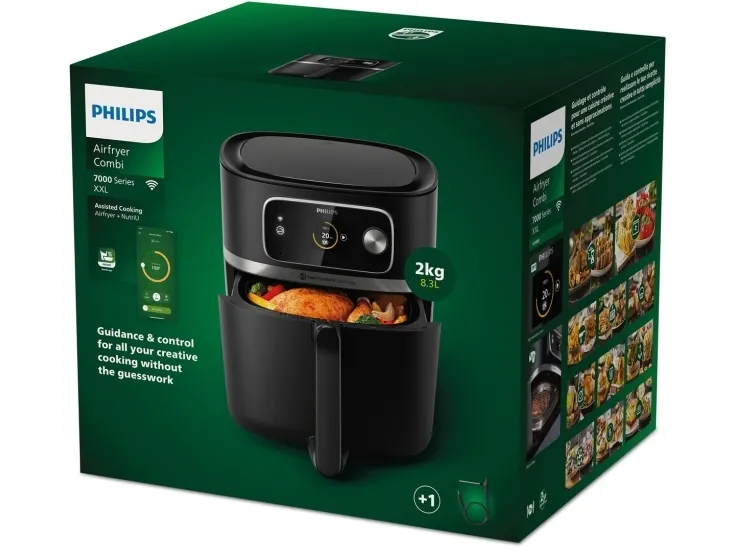 Philips 7000 Series HD9880 Airfryer Combi XXL - Varmluftsrister - 8,3 liter - 2200 W - sort