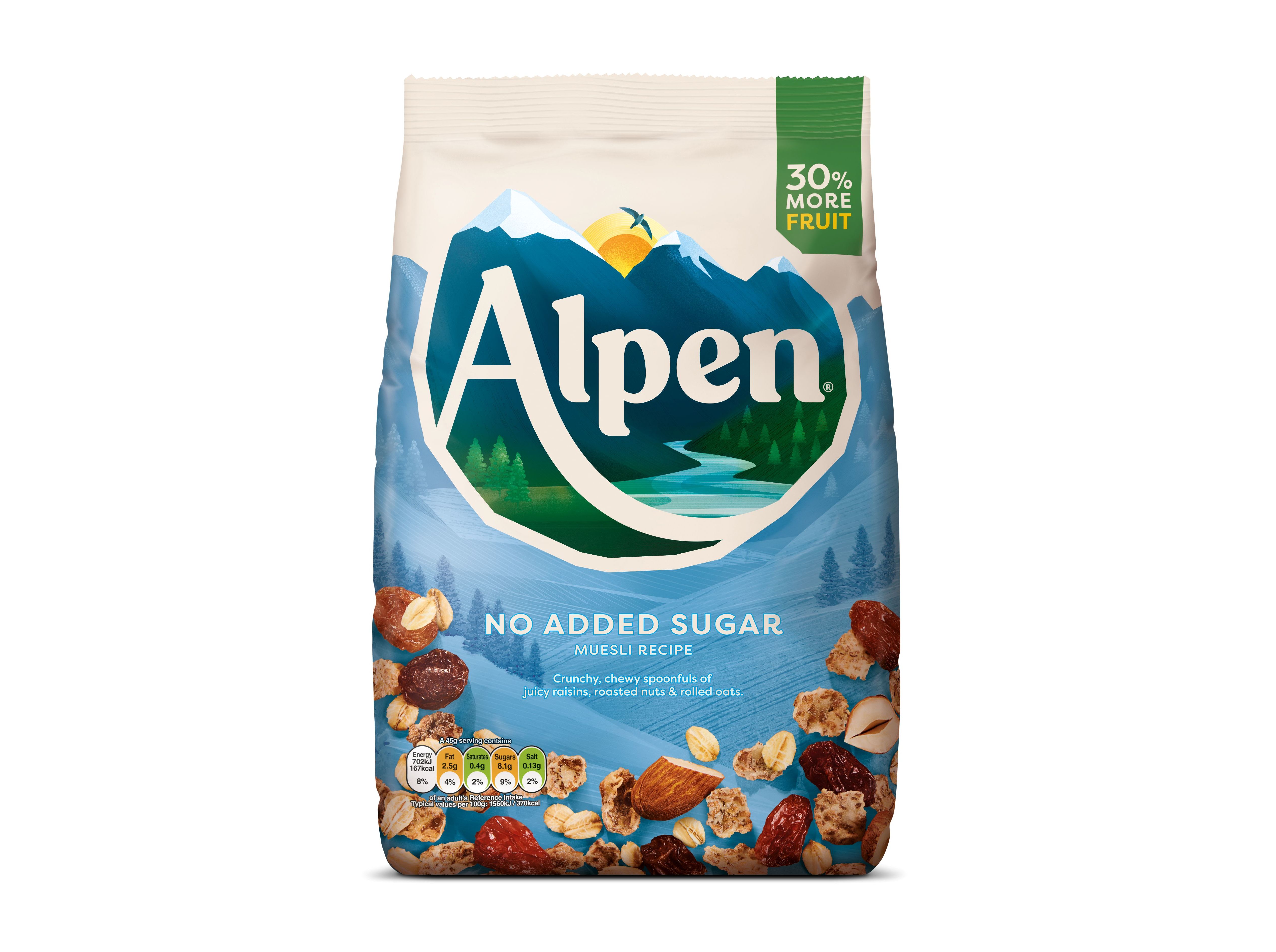 CEREAIS MUESLI ALPEN SEM ADIÇÃO DE AÇÚCAR 950G