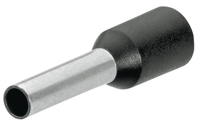 Aderendhülsen 16 x 10 mm Schwarz, 200 StückAderendhülsen mit Kunststoffkragen
