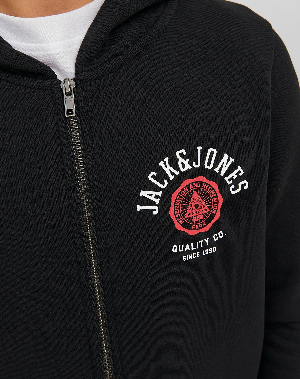 Kapuzen-Sweatjacke LOGO in black