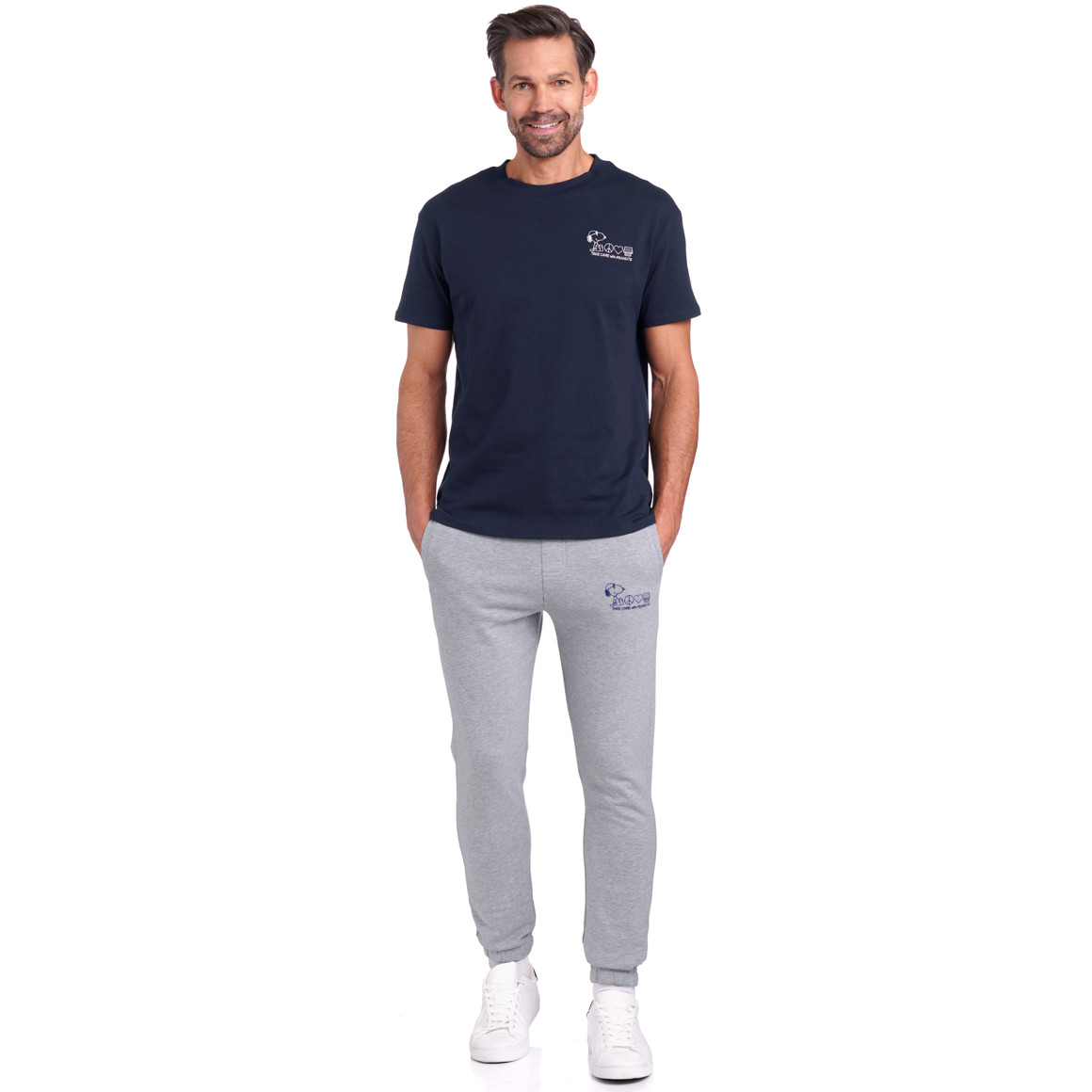 Jonas Nielsen Peanuts Jogginghose mit Stickerei hellgrau