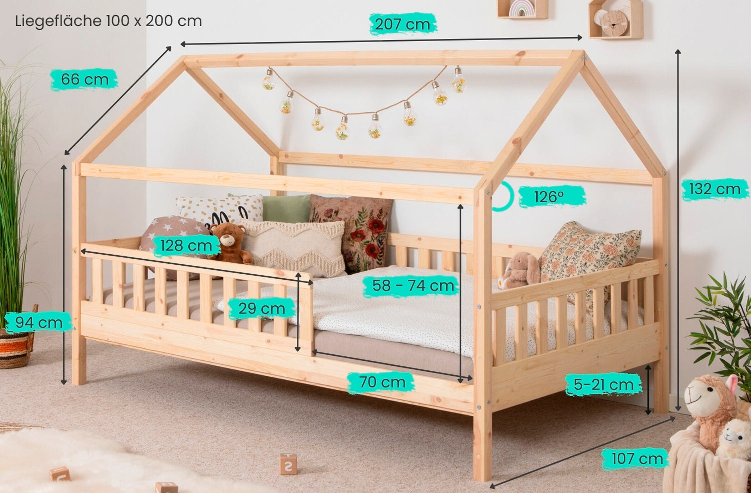 Ticaa Kinderbett Hausbett 