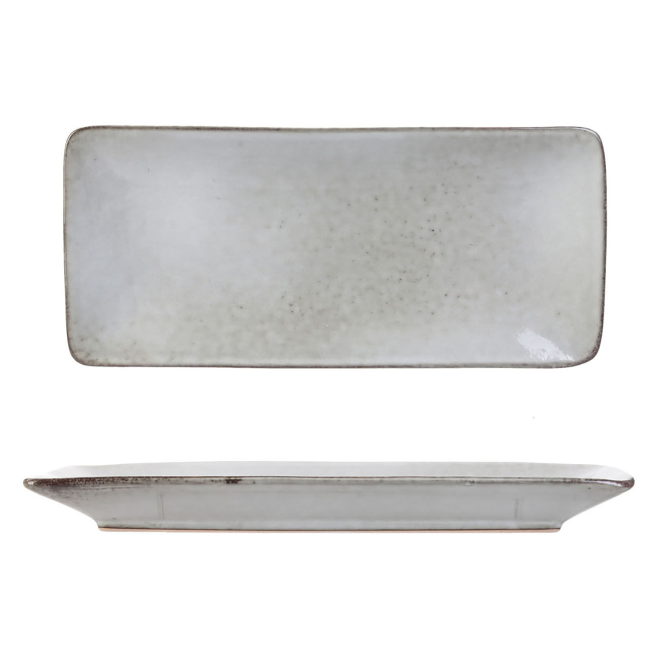 Home Deco Factory Coupelle rectangle Au Grès du temps grise - 22x10 cm