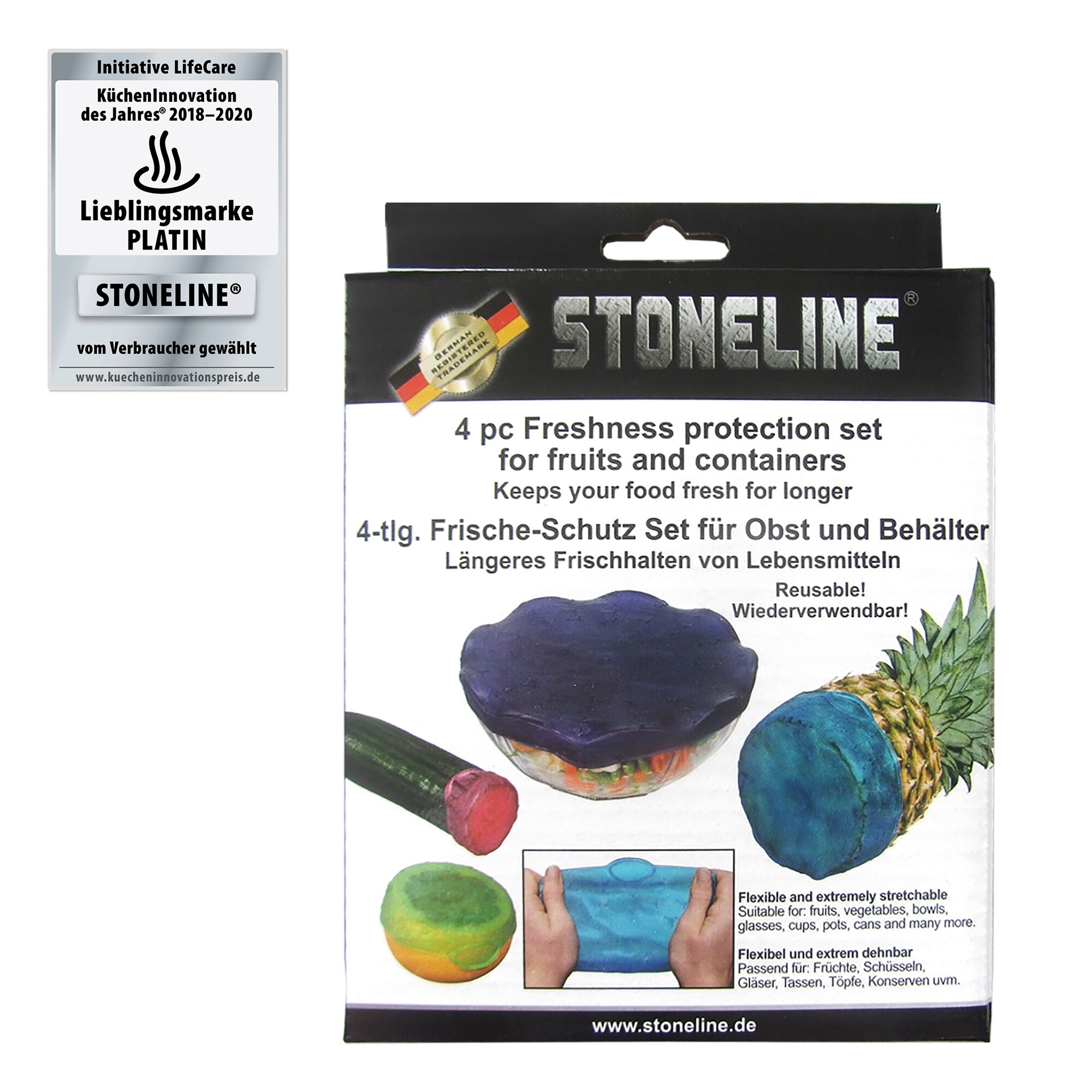 STONELINE® Frische-Schutz Set für Obst und Behälter, 4-tlg.