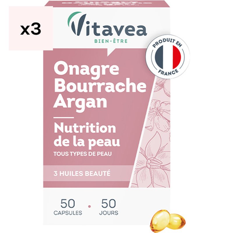Cure nutrition de la peau - Onagre Bourrache Argan - 5 mois